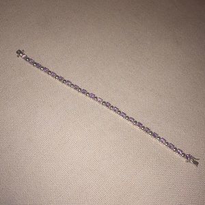 Sterling Silver Amethyst Tennis Bracelet